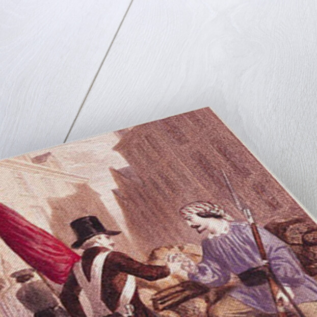 A Worker Sharing his Bread with a Student Carrying a Red Flag by Georges Alexandre Fischer