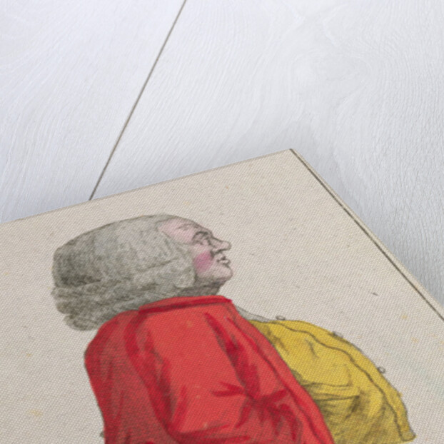 Caricature depicting the Farmer General going to consult with his chief civil servant in charge of welfare and taxes about their abolition by French School