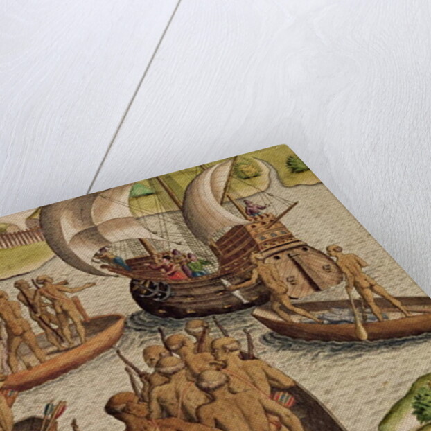 The Lusitanians send a second Boat towards me by Theodor de Bry