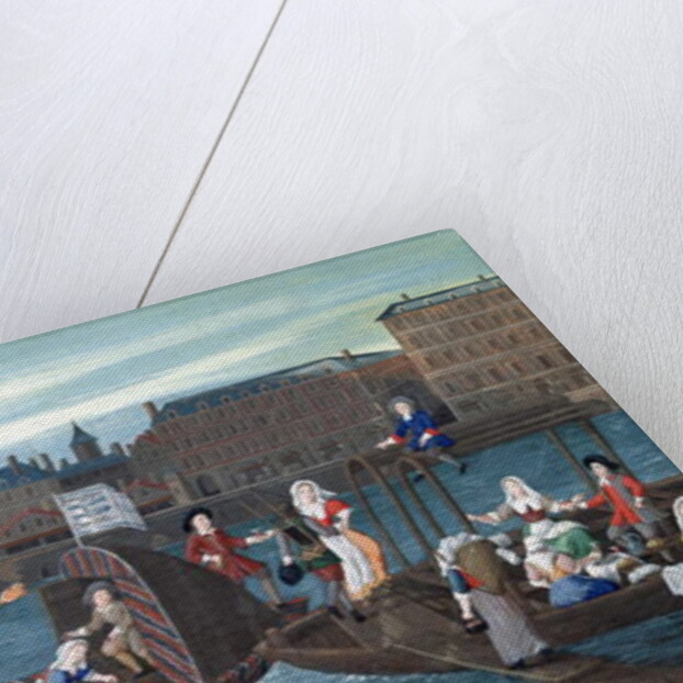 Fish Shop and Laundry Boat at the Quai de la Megisserie, c.1670 by French School