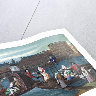 Fish Shop and Laundry Boat at the Quai de la Megisserie, c.1670 by French School