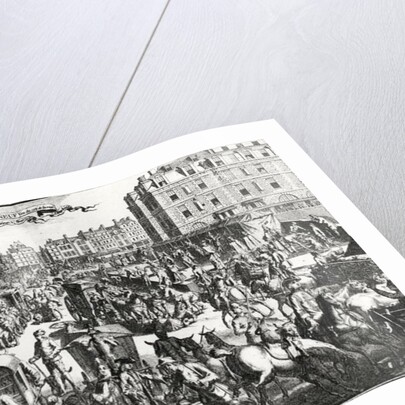 The Congestion in Paris, Pont Neuf from the Rue Dauphine by Nicolas Guerard