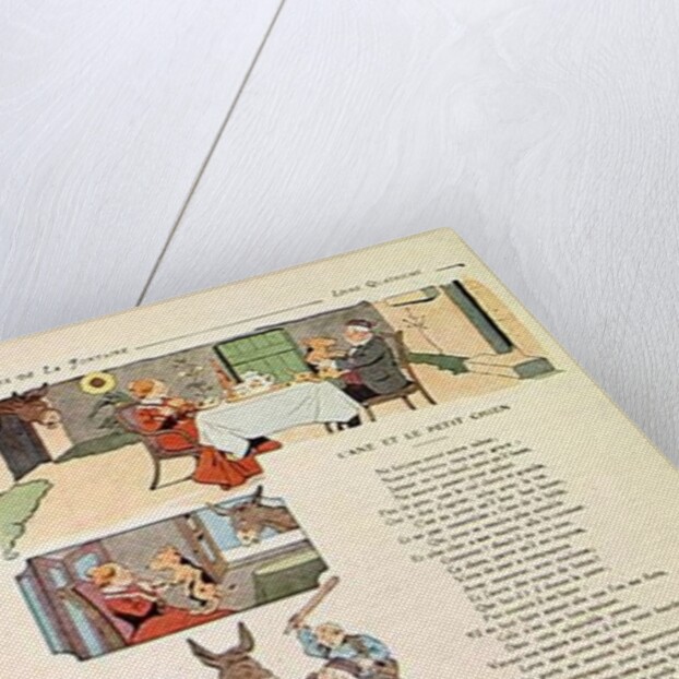 The Donkey and the Little Dog by Benjamin (after) Rabier