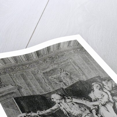 Illustration from chapter 1 of 'Candide' by Francois Voltaire engraved by Jean Dambrun 1787 by Jean Michel the Younger Moreau