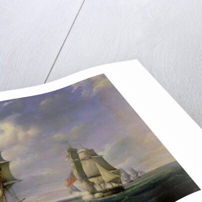 Combat between the French Frigate 'La Canonniere' and the English Vessel 'The Tremendous', 21st April 1806, 1835 by Pierre Julien Gilbert