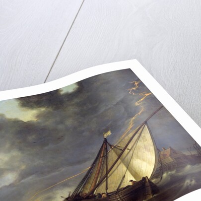 Boats in the Estuary of Holland Diep in a Storm by Aelbert Cuyp