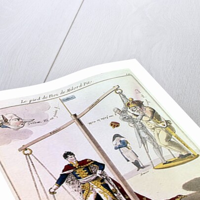 The Result of the Day of the Three Emperors, caricature drawn after the Battle of Austerlitz by French School