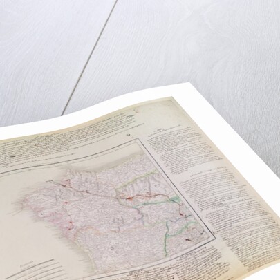 Map of Galicia with the route of the French army and a log, from the campaign in January, 1809 by French School