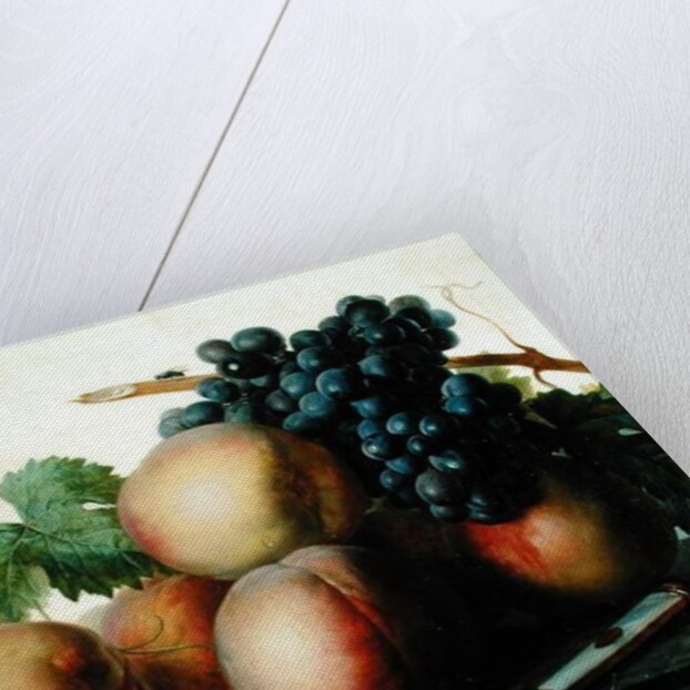 Still Life with Peaches and Grapes on Marble by Jan Frans van Dael