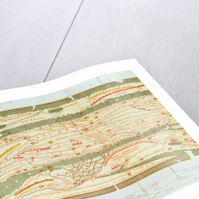 Detail of Constantinople and the Middle East from the Peutinger map copy by Anonymous