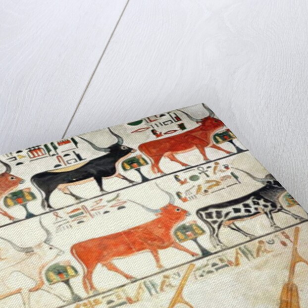The seven celestial cows and the sacred bull and the four rudders of heaven by Egyptian 19th Dynasty