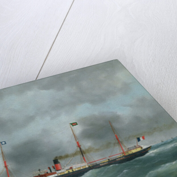Cargo Steamship Flying the Flag of the Le Havre Peninsular Company by French School