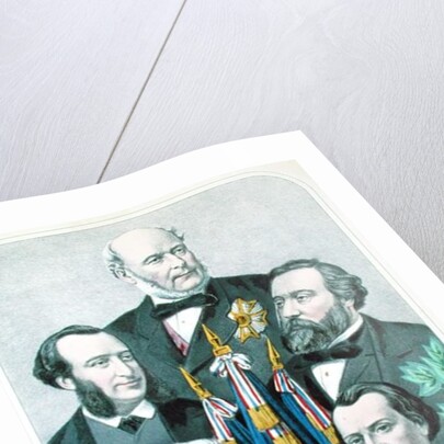 Famous Men of the French Republic: Jules Ferry Jules Grevy Leon Gambetta Victor Hugo and Louis Blanc 1873 by French School