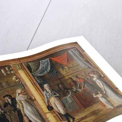 The Gallery of the Palais Royal, after a painting by Jean Francois Bosio 1798 by Philibert Louis Debucourt