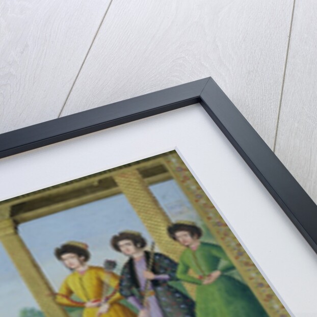 Ms E-14 f.98a Shah Suleyman II and his courtiers by Persian School