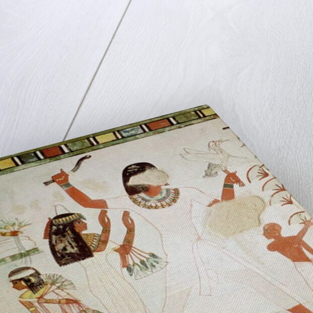 Fishing and fowling in the marshes by Egyptian 18th Dynasty