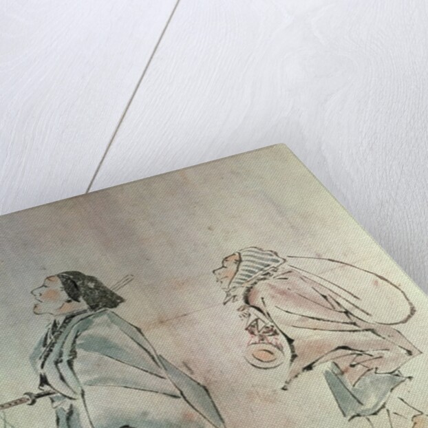 Samurai being followed by a servant by Hanabusa Itcho