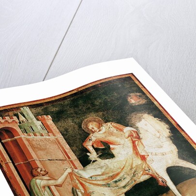 St. Martin sharing his cloak with the beggar by Simone Martini