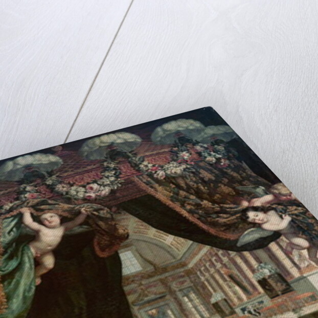 Portrait of Madame de Montespan reclining in front of gallery of the Chateau de Clagny by Henri Gascard