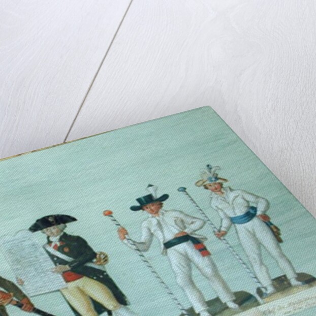 A Newspaper Seller, a Citizen Ready to Fight, a Citizen Carrying the Declaration of the Rights of Man and Two Bargemen by Lesueur Brothers