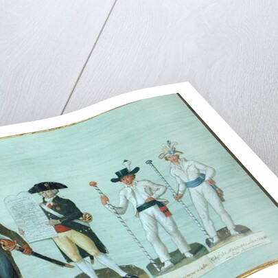 A Newspaper Seller, a Citizen Ready to Fight, a Citizen Carrying the Declaration of the Rights of Man and Two Bargemen by Lesueur Brothers