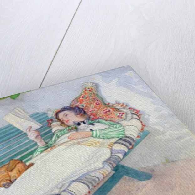 Woman Lying on a Bench, 1913 by Carl Larsson