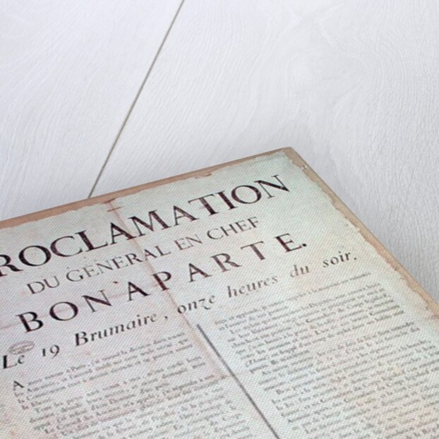 Proclamation of Napoleon I 19 Brumaire An 8 by French School