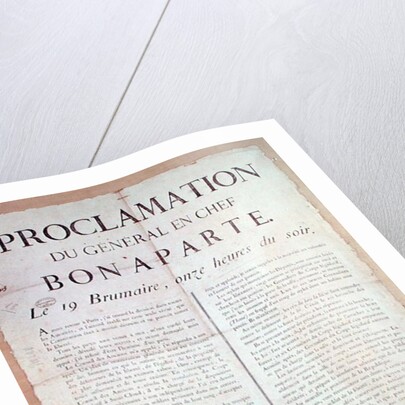 Proclamation of Napoleon I 19 Brumaire An 8 by French School