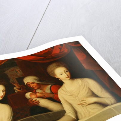 Gabrielle d'Estrees and her sister, the Duchess of Villars by Fontainebleau School