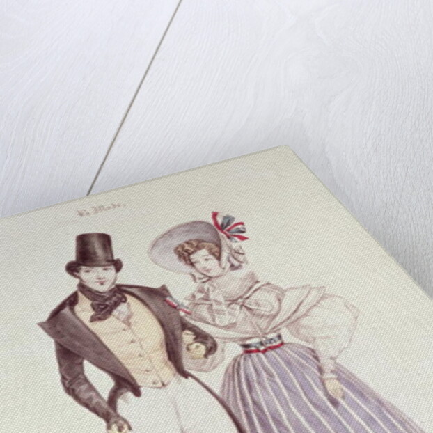 Fashion for Men and Women, 1830 by French School