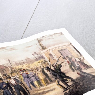 Attack on the Barriere Fontainebleau, 25th June 1848 by French School