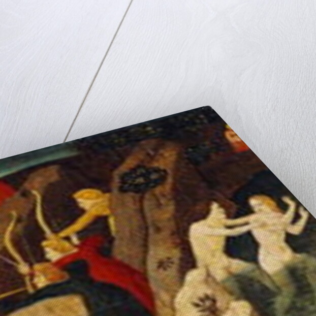 Scene of a battle with bows and arrows and the chase by Italian School