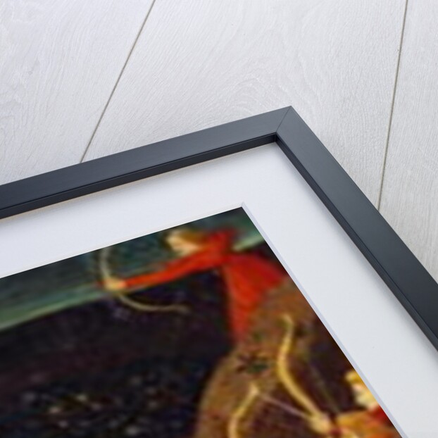 Scene of a battle with bows and arrows and the chase by Italian School