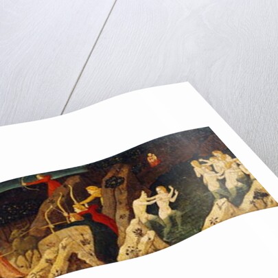 Scene of a battle with bows and arrows and the chase by Italian School