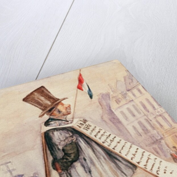 The Sandwich Board Man, Boulevard du Temple, 1839 by French School