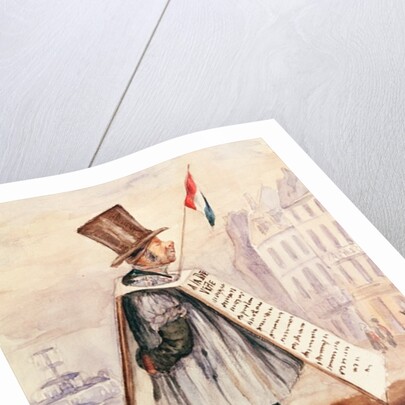 The Sandwich Board Man, Boulevard du Temple, 1839 by French School