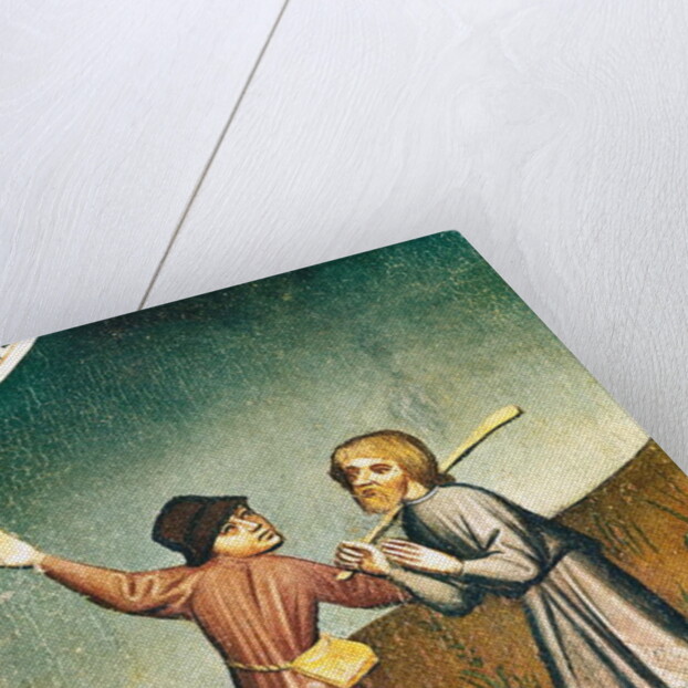 Adoration of the Magi, detail of the Annunciation to the Shepherds, c.1440 by Master of Zlate Moravce