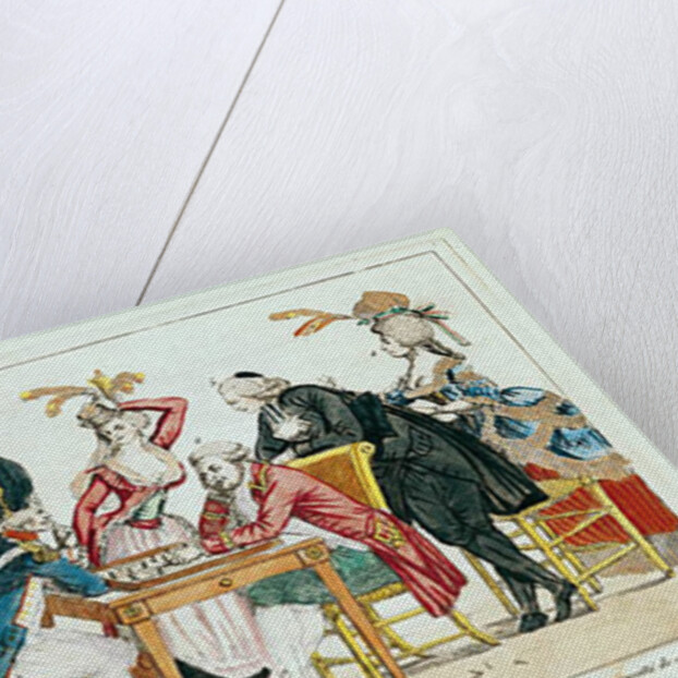 Caricature of Louis XVI playing chess with a soldier of the National Guard by French School