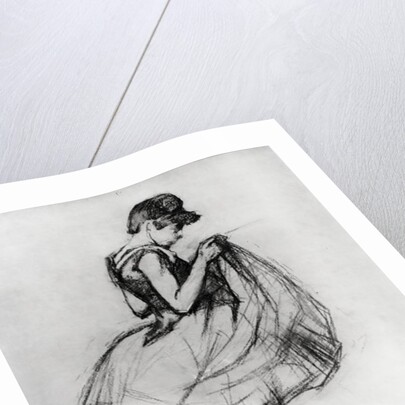 Dancer adjusting her costume and hitching up her skirt, 1889 by Henri de Toulouse-Lautrec