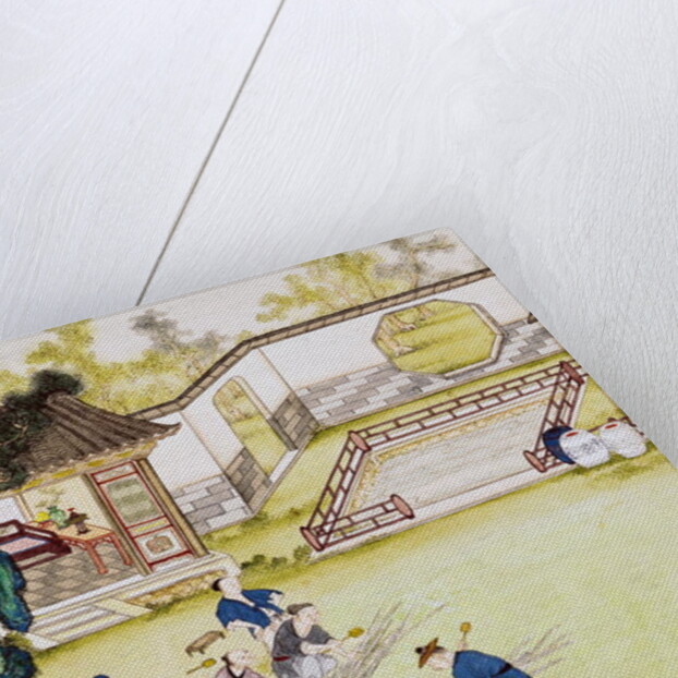 Gathering bamboo to make paper by Japanese School