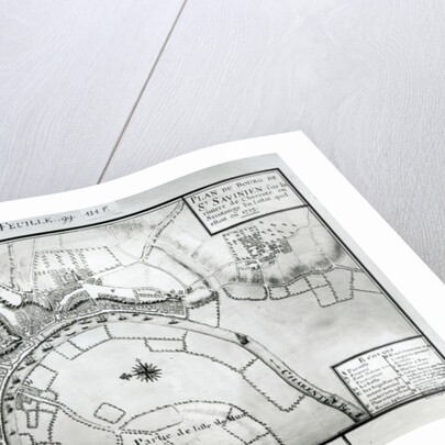 Map of Saint-Savinien on the Charente River in 1713 by Claude Masse