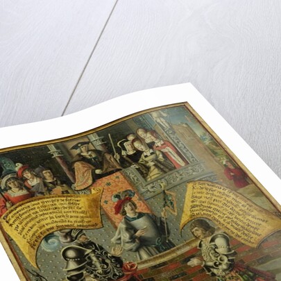 A Disarmed Knight on one Knee by French School