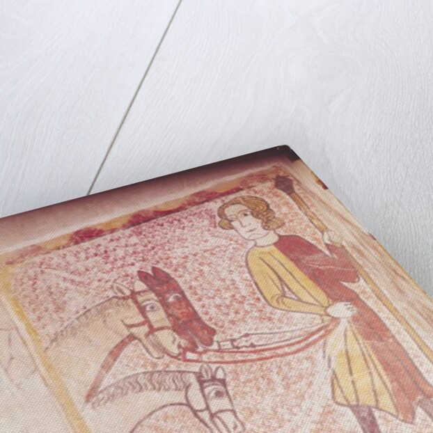 Horseman holding the reins of three horses by French School