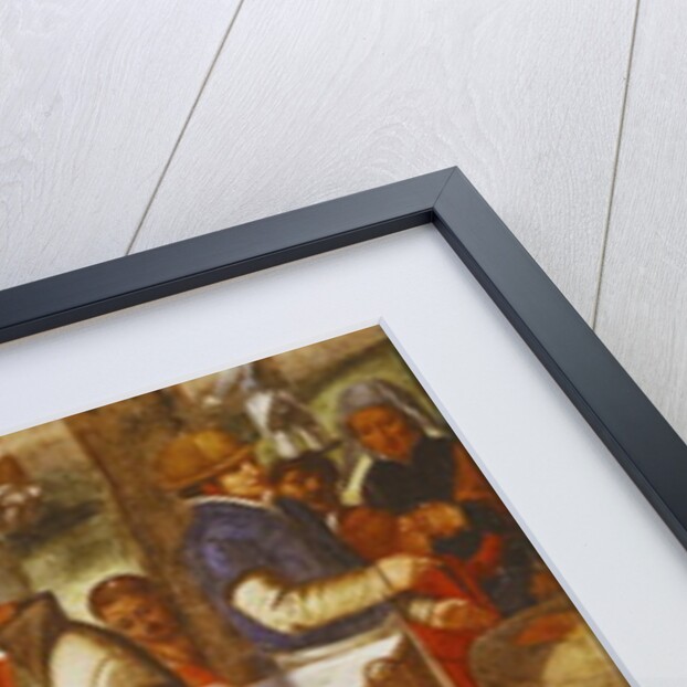 Flemish Fair, detail of men playing dice by Maerten van (workshop of) Cleve