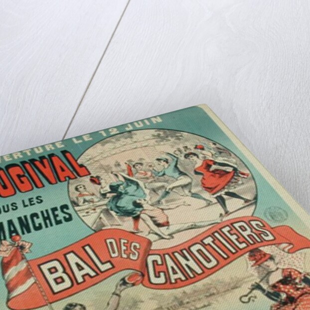 Poster advertising 'Le Bal des Canotiers' at Bougival, c.1875 by French School