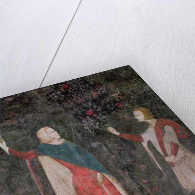 Detail of two falconers, from the Stag Room, 1343 by French School