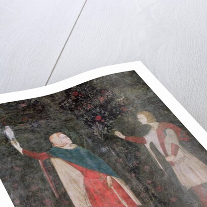 Detail of two falconers, from the Stag Room, 1343 by French School