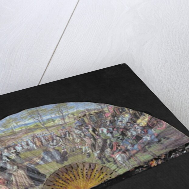 Fan depicting the marriage of Louis of France and Marie-Anne de Baviere at Vitry-le-Francois in 1680 by French School