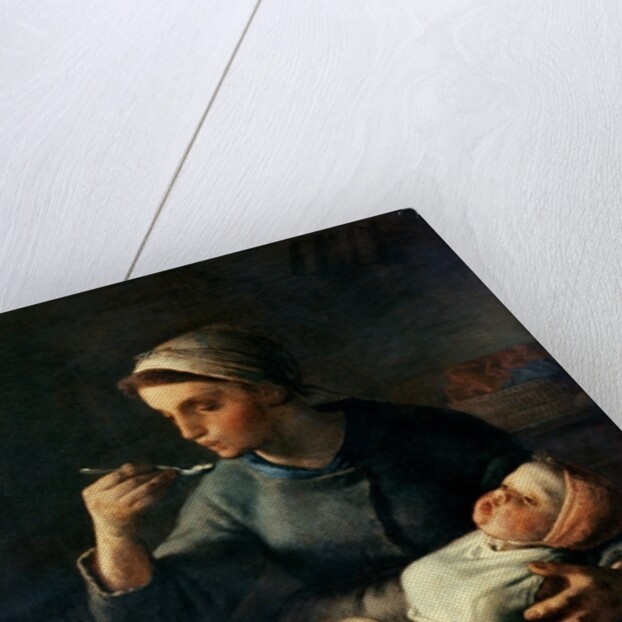 The Baby's Cereal, 1867 by Jean-Francois Millet