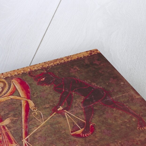 St. Michael Weighing Souls, from an altarpiece dedicated to Archangel Michael, c.1200 by Master of the Llusanes